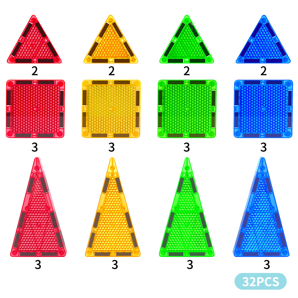 BabyYa B.B Mag | Mini Magnetic Tiles 32 pcs - Travel Friendly & Screen-free Toy