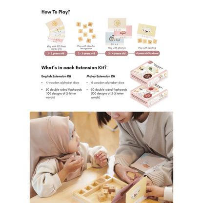PureDays Wordament | Wooden Letter Tiles & Puzzles for Reading and Spelling Practice