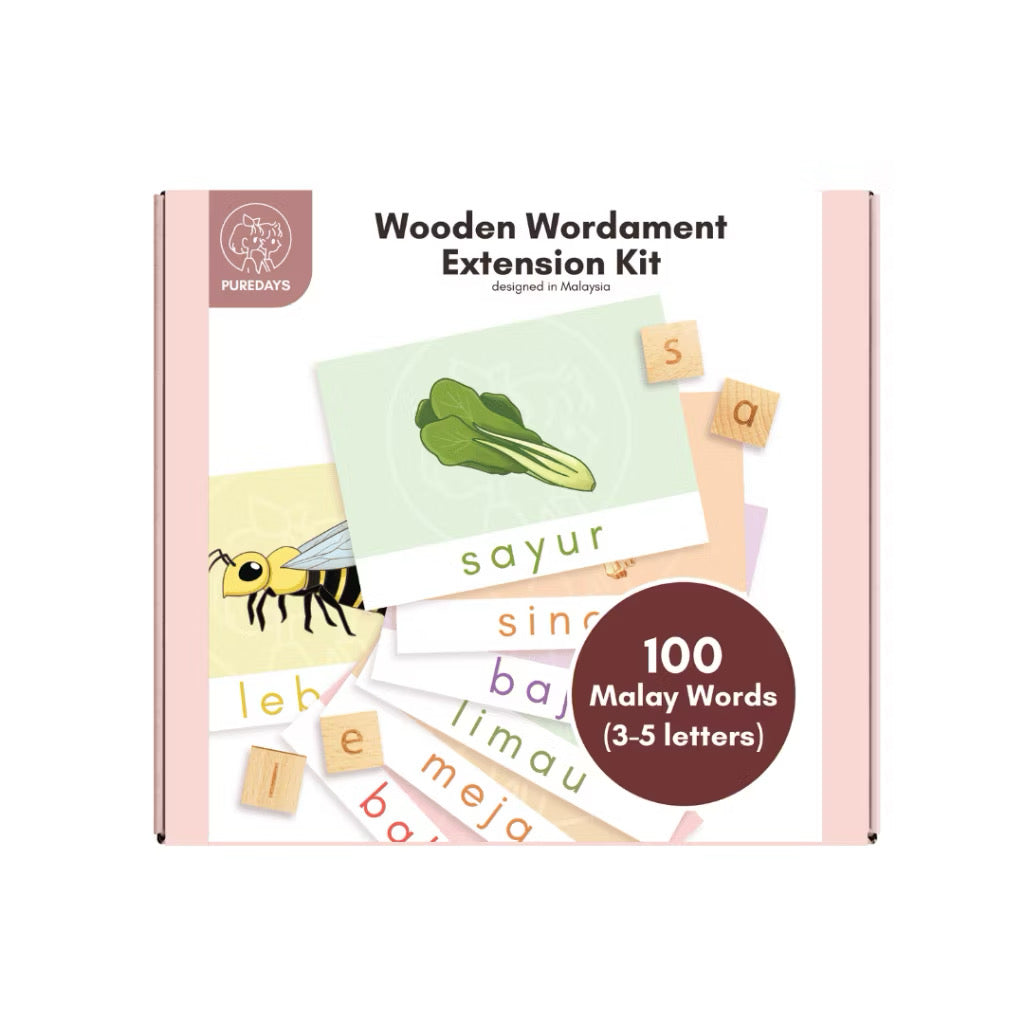 PureDays Wordament | Wooden Letter Tiles & Puzzles for Reading and Spelling Practice