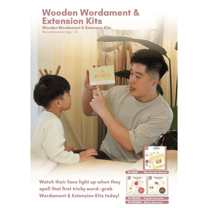 PureDays Wordament | Wooden Letter Tiles & Puzzles for Reading and Spelling Practice