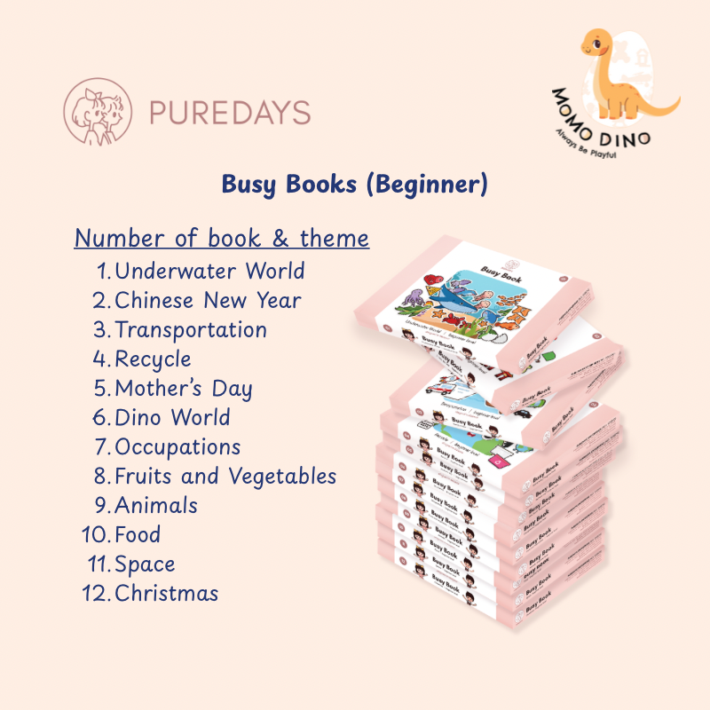 PureDays Beginner Level Busy Books | 12 Interactive Themes