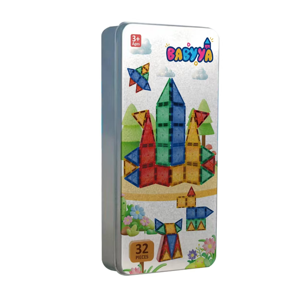 BabyYa B.B Mag | Mini Magnetic Tiles 32 pcs - Travel Friendly & Screen-free Toy