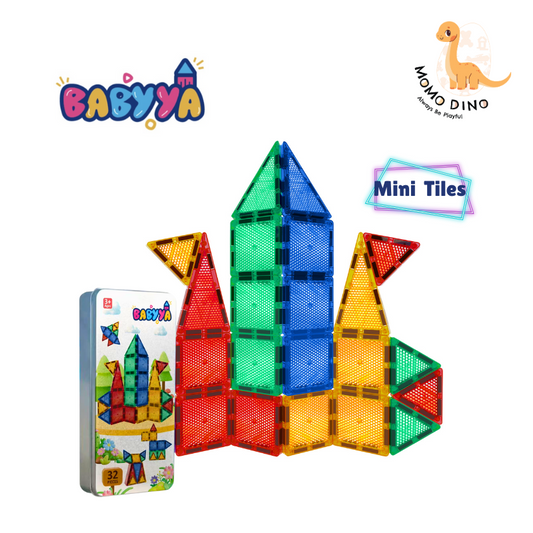 BabyYa B.B Mag | Mini Magnetic Tiles 32 pcs - Travel Friendly & Screen-free Toy
