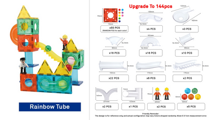BabyYa B.B Mag | Rainbow Ball Run Magnetic Tiles 120 Pieces